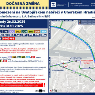 Infoleták k opravě mostu J. A. Bati (2025)